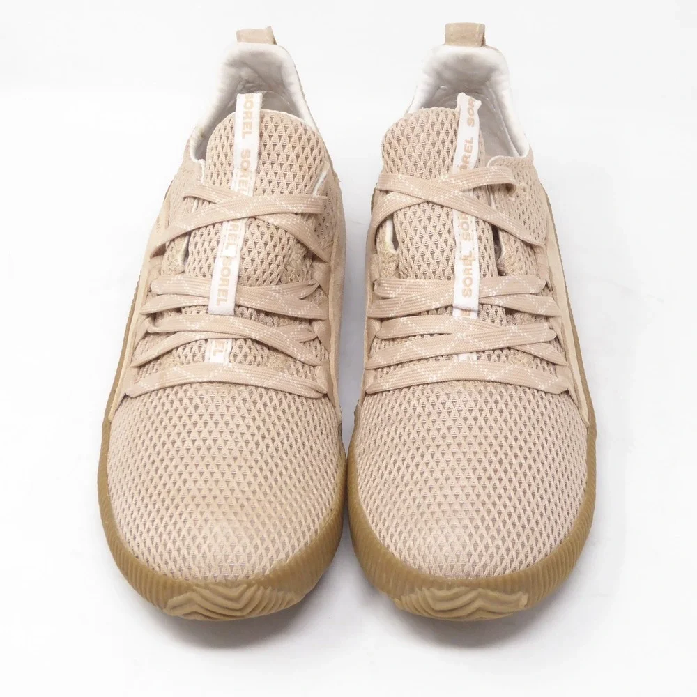 Sorel Womens Out N About Plus Sneaker Tan Waterproof Mesh Suede 8